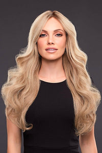 KIM Human Hair Wig by JON RENAU in 12FS8 | Medium Natural Gold Blonde, Light Gold Blonde, Pale Natural Blonde Blend, Shaded with Dark Brown, Long Remi Human Hair wig, High quality